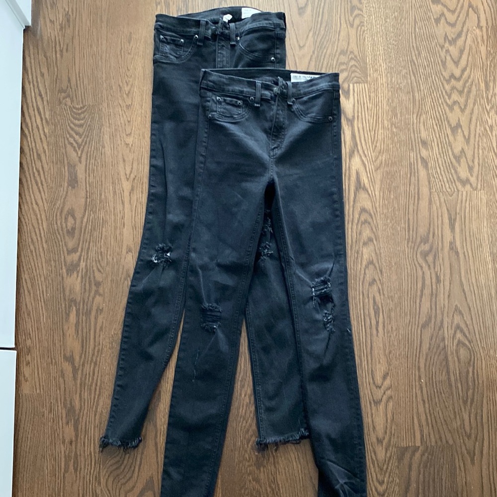 BUNDLE RAG & BONE SKINNY RIPPED JEANS